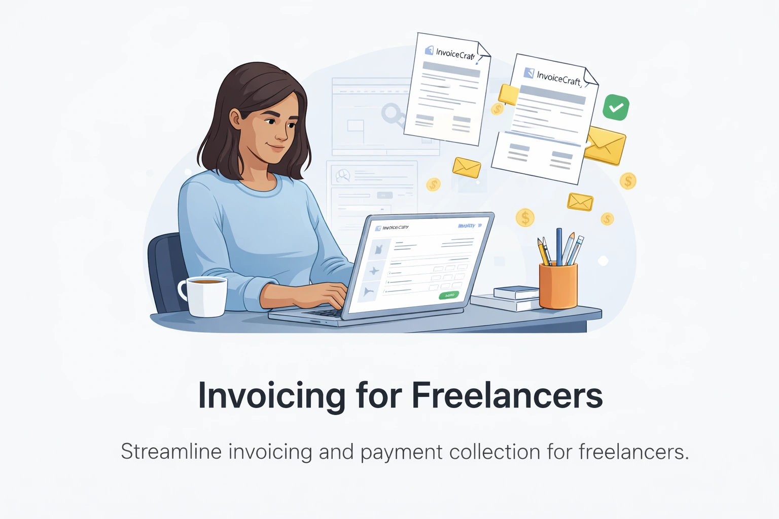 InvoiceCrafty Dashboard for Freelancers